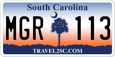 SC license plate MGR113