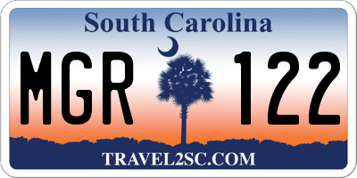 SC license plate MGR122