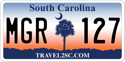 SC license plate MGR127