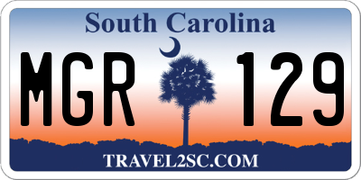 SC license plate MGR129