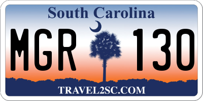 SC license plate MGR130