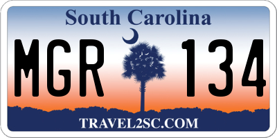 SC license plate MGR134