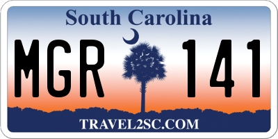 SC license plate MGR141