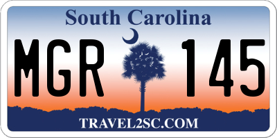 SC license plate MGR145