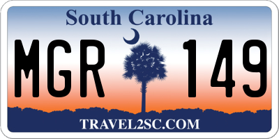 SC license plate MGR149