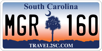 SC license plate MGR160