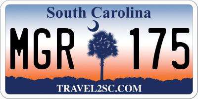 SC license plate MGR175