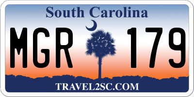 SC license plate MGR179