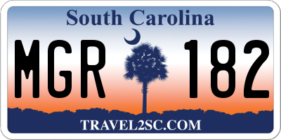 SC license plate MGR182