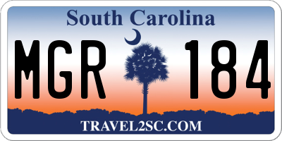 SC license plate MGR184