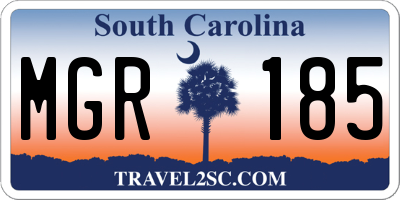 SC license plate MGR185