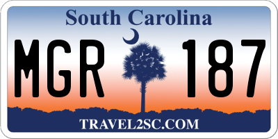 SC license plate MGR187
