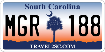 SC license plate MGR188
