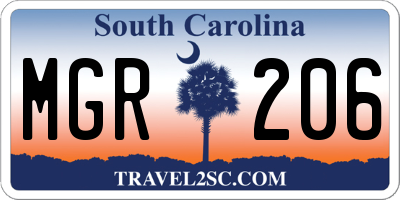 SC license plate MGR206