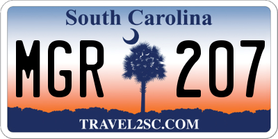 SC license plate MGR207