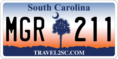 SC license plate MGR211