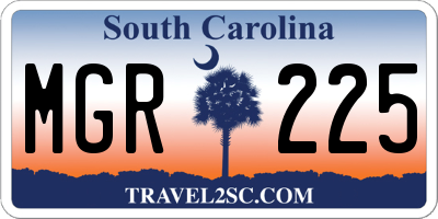 SC license plate MGR225