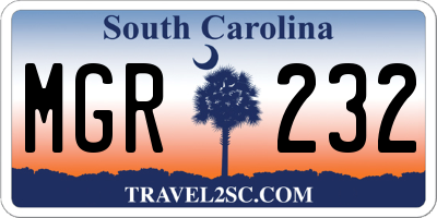 SC license plate MGR232