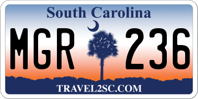 SC license plate MGR236