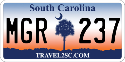 SC license plate MGR237