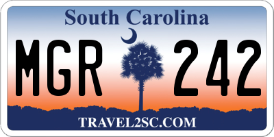 SC license plate MGR242