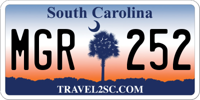 SC license plate MGR252