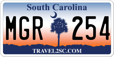 SC license plate MGR254