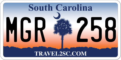 SC license plate MGR258