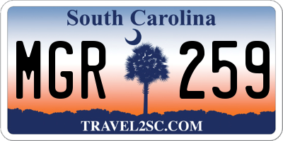 SC license plate MGR259