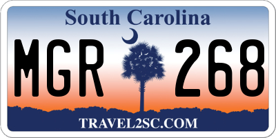 SC license plate MGR268