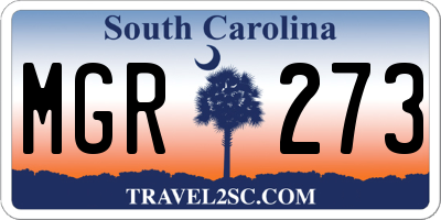 SC license plate MGR273