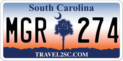 SC license plate MGR274