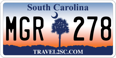 SC license plate MGR278