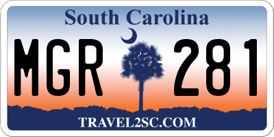 SC license plate MGR281
