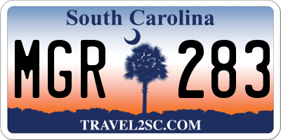 SC license plate MGR283