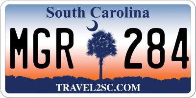 SC license plate MGR284
