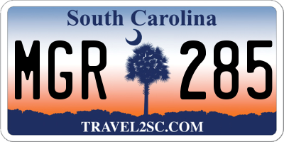 SC license plate MGR285
