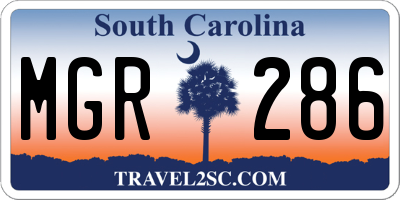 SC license plate MGR286