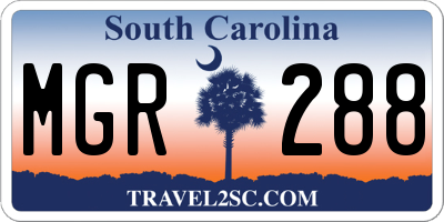 SC license plate MGR288