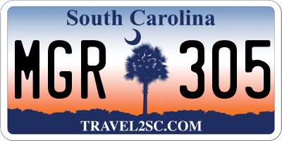 SC license plate MGR305
