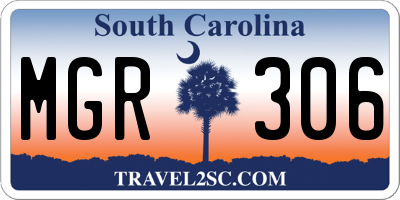 SC license plate MGR306