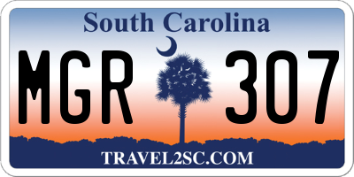 SC license plate MGR307