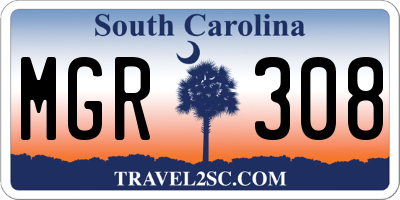 SC license plate MGR308