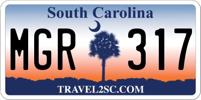 SC license plate MGR317