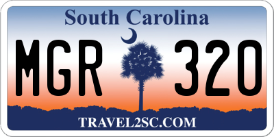 SC license plate MGR320