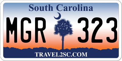 SC license plate MGR323