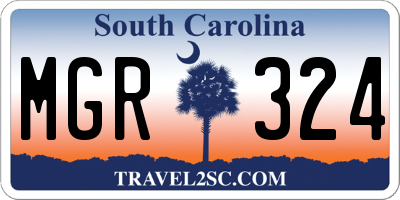 SC license plate MGR324