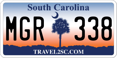SC license plate MGR338