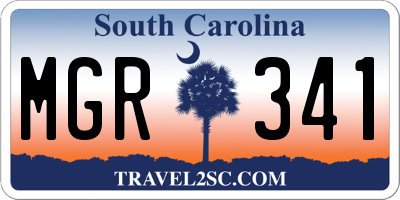 SC license plate MGR341