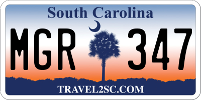 SC license plate MGR347